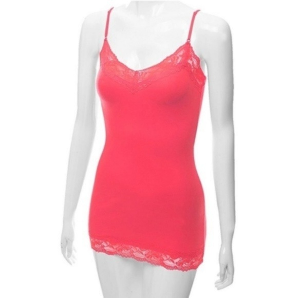 Tops - Basic Coral Lace Trim Cami